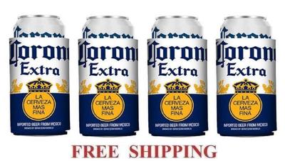 CORONA EXTRA 4 BEER CAN COOLERS KOOZIE COOLIE HUGGIE MODELO NEW