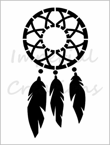 Dreamcatcher Stencil - Native American Design, 8.5 X 11 Inch Reusable Plastic Sheet, S653