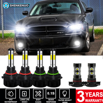 For 2010 Dodge Charger Combo LED Headlights Hi/Lo Beam Fog Lights  9005+9006+H16