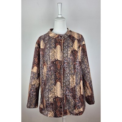 Mona Damen Jacke 52 XXL animal print Gold Herbst Übergang Übergangsjacke