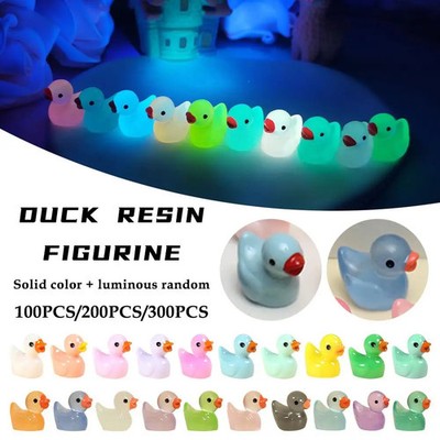 Leuchtende Mini-Enten Mikrolandschaft DIY Dekoration Tier Figuren Set