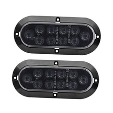 6" Oval Smoked Lens/Red LED Trailer Tail Light Surface Mount 10 LED Smoked/Red