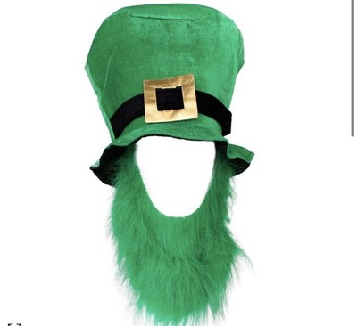 Jumbo Leprechaun Hat with Beard St. Patrick s Day Costume