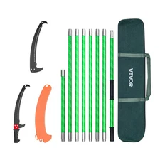 VEVOR Manual Pole Saw Extendable Pole Tree Pruner 3.87-27 ft 65Mn Steel Blade