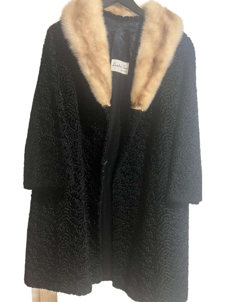 London Furs Karakul Fur Coat Size OS Excellent Condition #45636