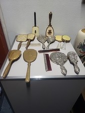Vtg Estate Lot Vanity Mirrors Brushes Combs 3 Sets Extras Silver Plated Art Deco