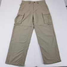 The North Face Pants Mens 36 x 32 Convertible Cargo Zip Off Shorts Hiking Khaki