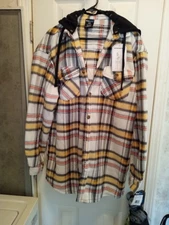 NWT Polar Fleece Shirt Jacket With Removable Hood Ultra Soft Fleece Unisex XXL