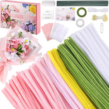 500 Stück Pfeifenreiniger Blumen Set, 6 Farben Pfeifenputzer zum Basteln mit 30