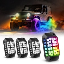 4812pods Rgb Led Rock Lights For Jeep Off-road Truck Underbody Wheel Light