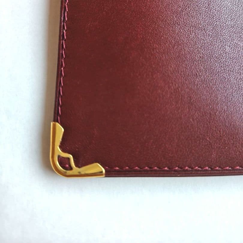 Cartier Wallet Must Line Leather Bordeaux Red Vtg Deadstock Not Used image 8