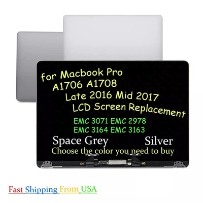 13.3" For Macbook Pro A1708 LCD Display Screen Assembly Shell Mid 2017 EMC3164 - Image 1 of 4