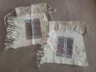 White Buckskin Beaded Set Of Breechcloths OOAK Handmade Hobbyist Powwow Regalia