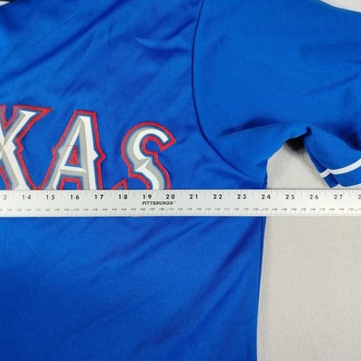 Majestic Jersey Mens Large Blue Texas Rangers MLB Baseball Darvish