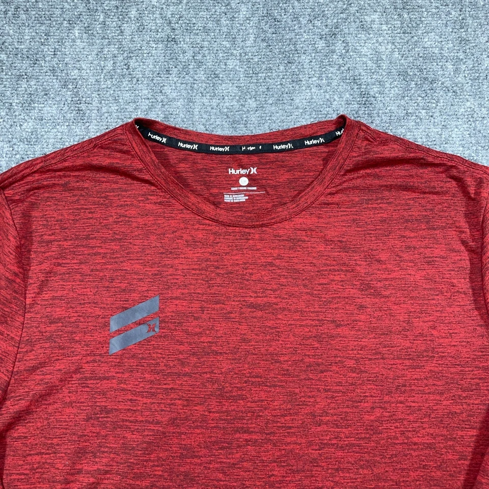 Camisa Hurley Performance Hombre L Roja Brezo Manga Larga Ligera Elastizada Foto 3 de 4