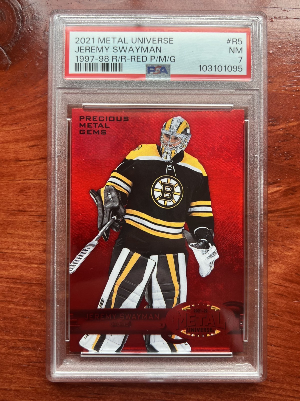 2021-22 Metal Universe - 1997-98 Retro Jeremy Swayman PMG Red /90 (RC)