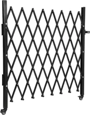 Expandable Metal Barricade Gate Alloy Fence Portable Safe Barrier With 2 Casters