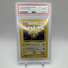 Zapdos 16/102 Set Base Holo Rara Base 90 HP PSA 8 1999 Carta Pokémon TCG