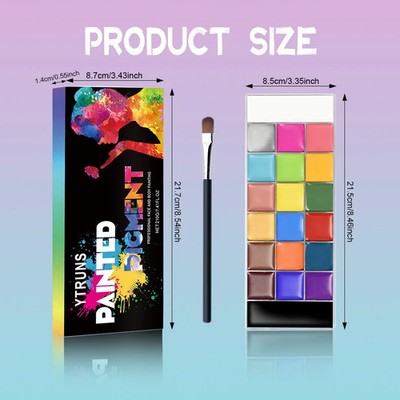 Wasserlösliche Make-up Palette 20 Farben Eyeliner Gesichtsbemalung Karneval