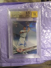 2017 Topps Chrome Aaron Judge Auto Blue Wave Refractor Bgs 9.5 /75