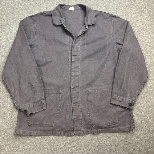 VINTAGE French Jacket Adult Medium Grey Workwear Chore Utility Military Mens - Image 1