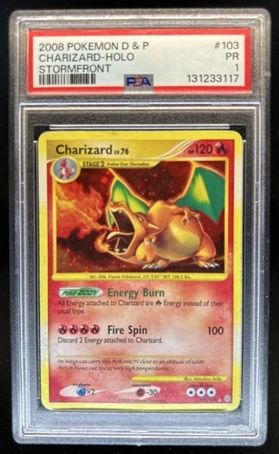 2008 Pokemon Diamond & Pearl Stormfront Charizard Holo #103/100 PSA 1