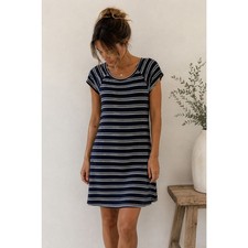 Old Navy Ribbed Striped Short Sleeve T-Shirt Dress Size Small Petite