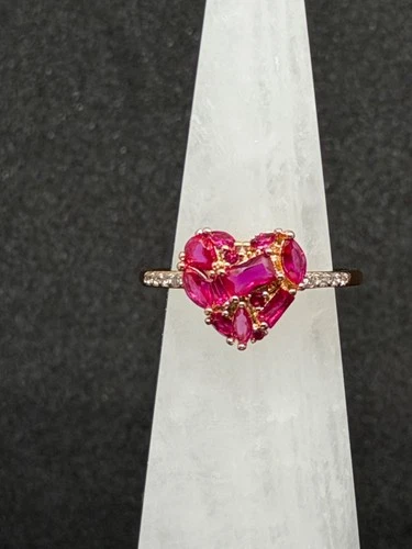 Bomb Party Ring Sz 10  "Sweetest Charm" Ruby on Rose Gold - product listing photo