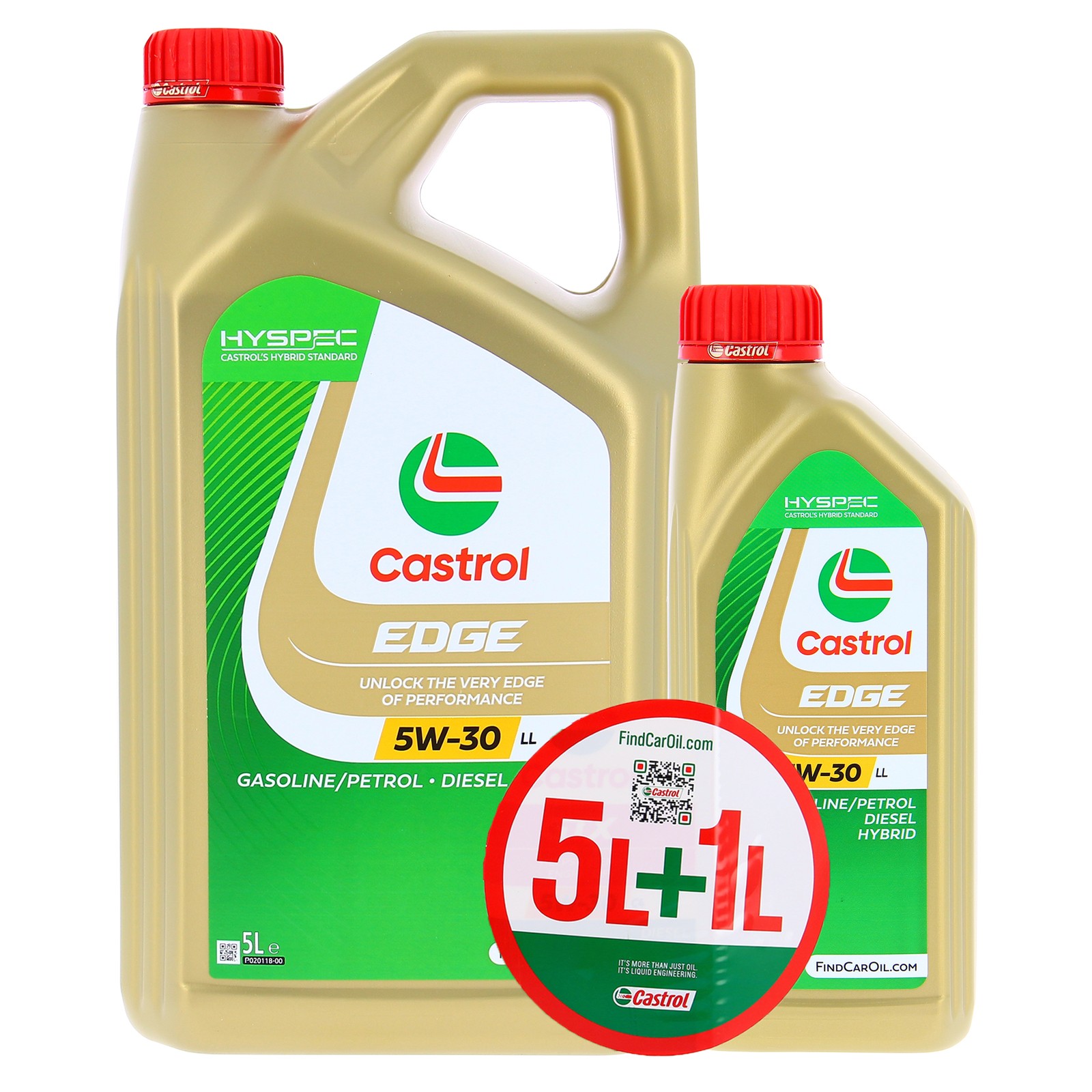 Huile Castrol Edge 5W-30 LL 5+1L, le lubrifiant haut de gamme pour moteur exigeant