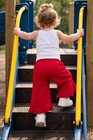 Baby Go Retro Red Knit Pants 18-24M Wide Leg Ruffle Hem USA Cotton Toddler NWT — photo 3