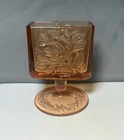 Vintage Tiara Cabbage Rose Pink Depression Glass Pedestal Cigarette Pack Holder