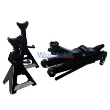 2.5 Ton Hydraulic Floor Jack Set and 2 Jack Stands Auto Car Tool Parts Kit