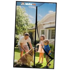 Magnetic Screen Door, Keep Bugs Out, Pet  Kid Fit Door Size 34 x 78 Inch Black