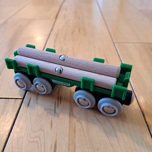 BRIO WORLD 33696 LUMBER LOADING WAGON Thomas Train Wooden Railway Compatible