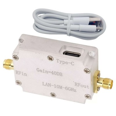 1*Amplifier 40DB Gain 10M To 6GHz Transmission LNA RF Power Preamplifier For FM