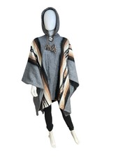 LLAMA WOOL MENS WOMANS UNISEX HOODED PONCHO PULLOVER SWEATER JACKET ALL SEASONS