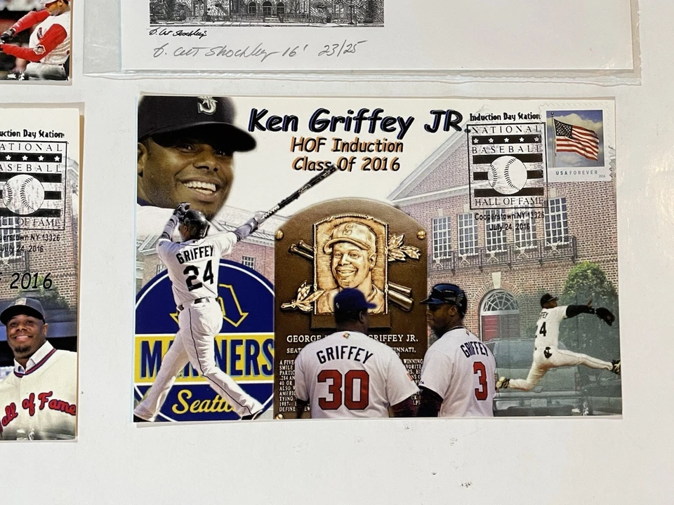 Griffey Jr 2016 Cachet 1 конверт, 3 открытки с печатью PO HOF ВЫХОДНЫЕ, ограниченное издание - Изображение 4 из 4