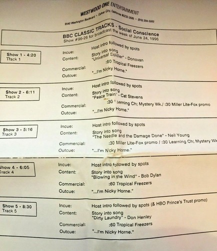 RADIO SHOW: BBC CLASSIC TRACKS SOCIAL CONSCIENCE 6/24/96 BOB DYLAN, NEIL YOUNG - Imagen 2 de 3