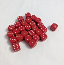 Gaming Wargame Red Dice Lot w/ Scatter Target Die Unknown Manufacturer