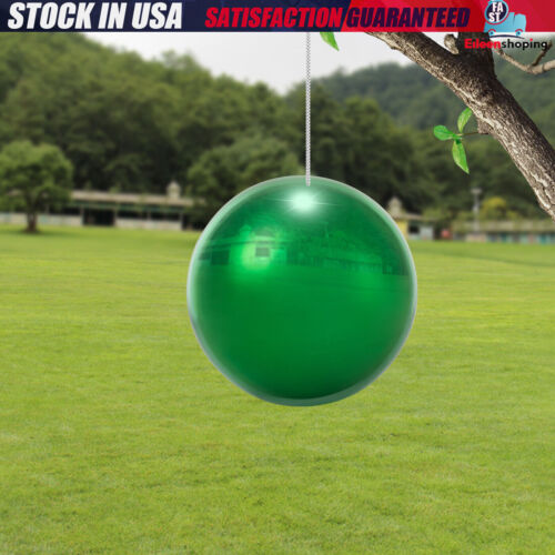 10 inch Gazing Ball Stainless Steel Garden Sphere Green Outdoor Yard Decoration