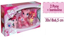 x 2 Pony Con Bambolina Gioco Giocattolo Bambola Bambina Bimba dfh