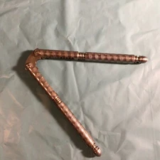 Vintage - HMG 1940's Metal Hand held Nut Cracker 5" - silver colored, decorated