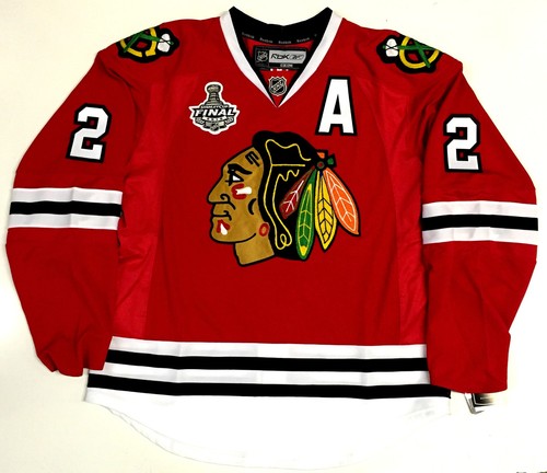 DUNCAN KEITH CHICAGO BLACKHAWKS 2010 CUP EDGE AUTHENTIC REEBOK VECTOR JERSEY