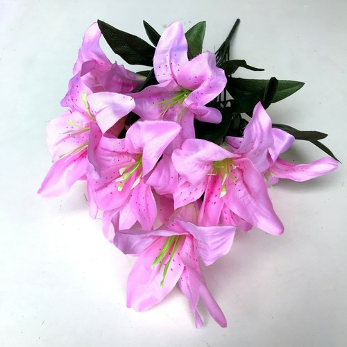 Best Artificial 45cm Stargazer Lillies 10 Head Flower Spray Bunch lily decor new - Picture 53 of 55