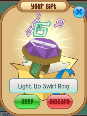 Animal Jam Classic (AJC) | Promo Rare Light Up Swirl Ring (READ DESCRIPTION)