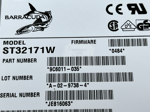 ๐ NEW SEAGATE BARRACUDA 7.2K INTERNAL HARD DRIVE F/W 0484 2.1GB ST32171W - Picture 6 of 6