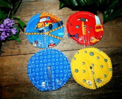 G-tube pads, Mic-key Button Feeding Tube Pads,AMT Button Cover Construction Man!