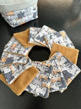 Lingettes bébé lavable motifs chatons , lot de 8 et plus - ATELIERSDISA