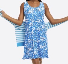 Draper James Blue Shadow Floral Nightgown Nightie 48