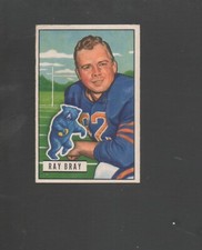 1951 Bowman Football Card #50 Ray Bray-Chicago Bears Ex Mint Card